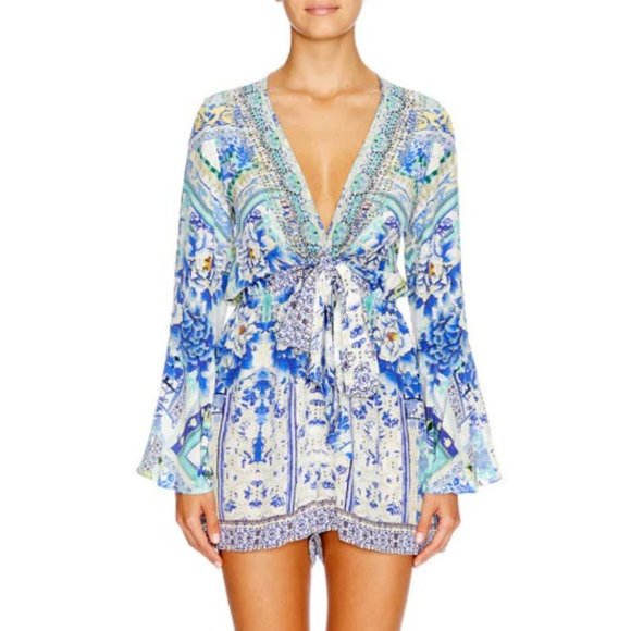As Seen on Kelly Rowland Destinys Child Camilla Porcelain Paradise Playsuit b59E - Picture 5 of 6